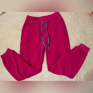 FIGS Raspberry Sorbet Zamora™ High Waisted - Jogger Scrub Pants - M